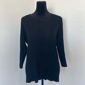 United States Sweaters Black 3/4 Sleeve Sweater Size Medium